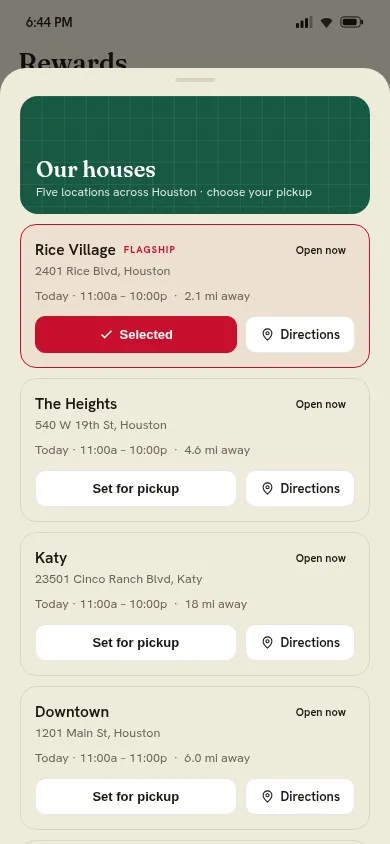 Jade House app locations