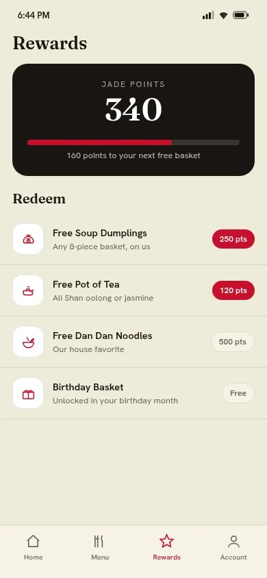 Jade House app rewards